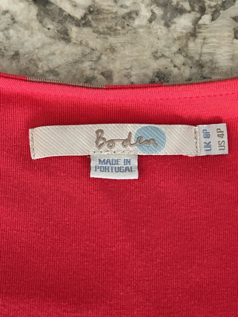 Boden Rosebury Polka Dot Jersey Wrap Midi Dress Coral Beige 3/4 Sleeves Size 4 - Picture 8 of 10